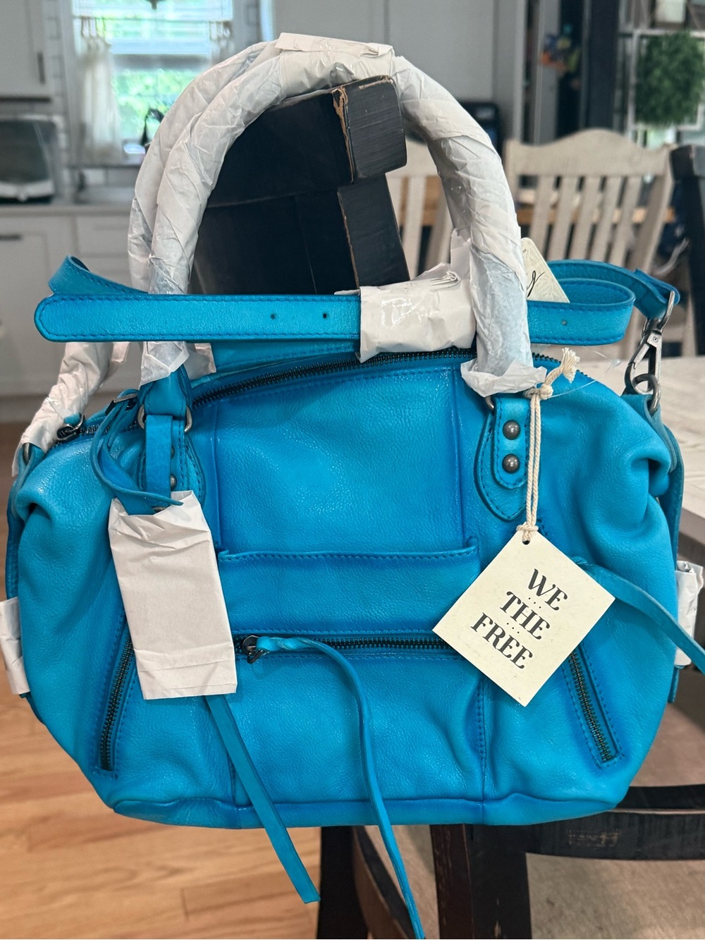 Free people cerulean blue baby Emerson tote